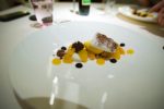 Dallmayr, Restaurant in Munich: Coconut Cream, supreme and sorbet of tangerine, chocolate cake pieces