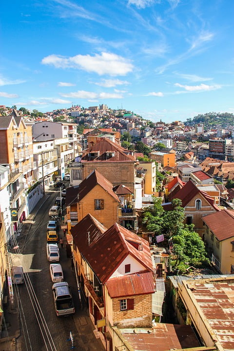 The buildings in the Old Town of Antananarivo, Madagascar