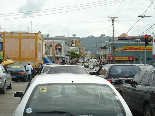 The downtown streets of Montego Bay