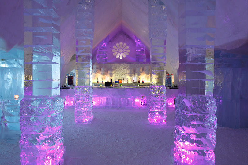 The frozen architecture of the Ice Hotel in Quebec