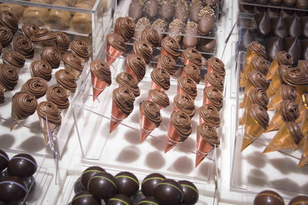 A selection of fine Belgian chocolate in Brussels