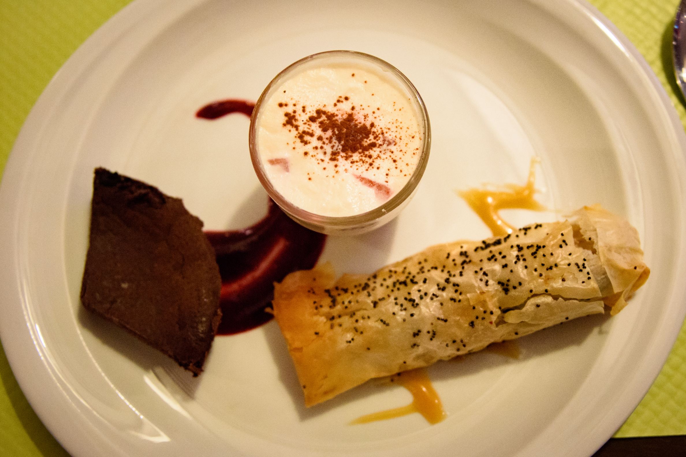 Chocolate brownie dessert portion