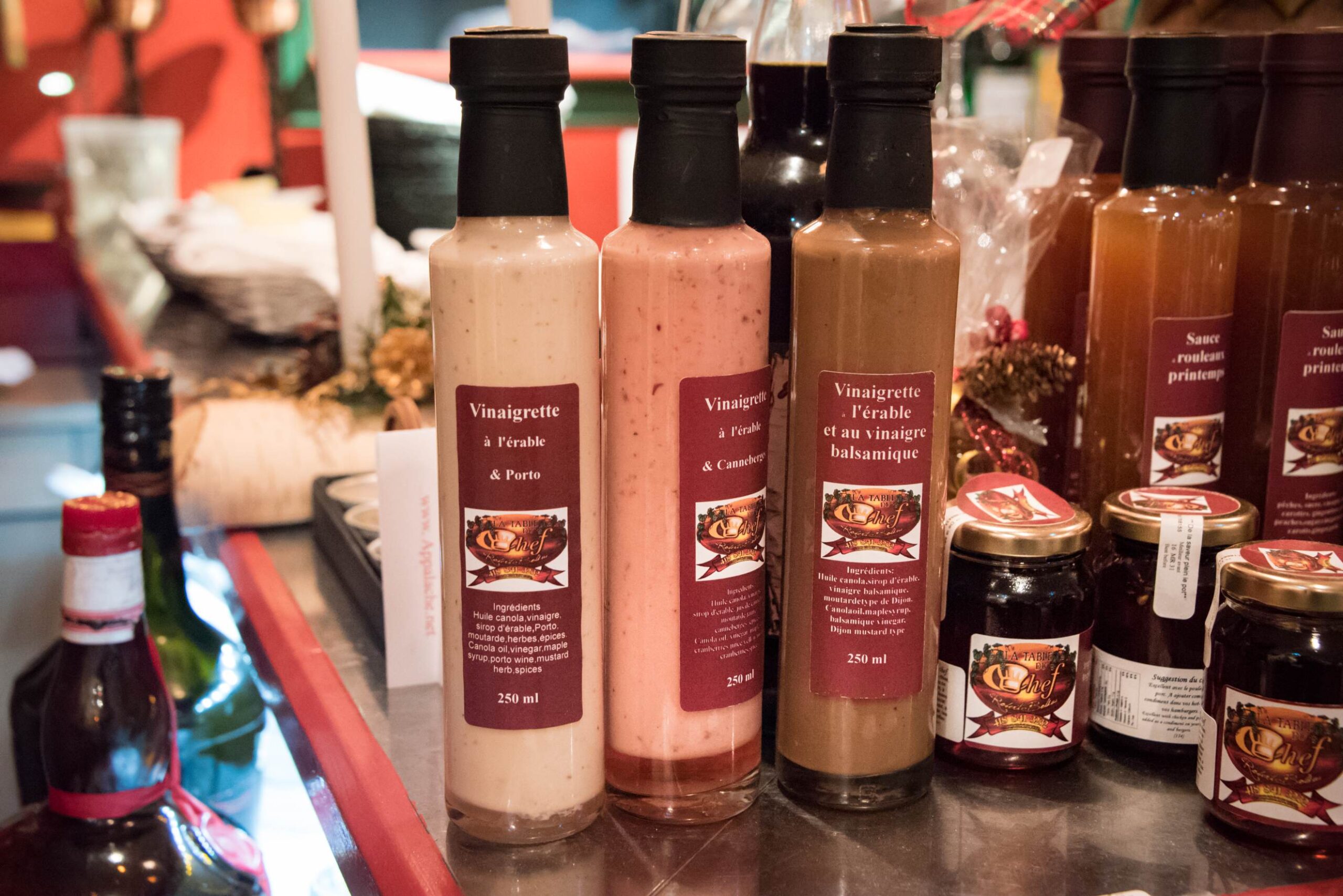 La Table du chef Robert Bolduc: les vinaigrettes et condiments à vendre sur place