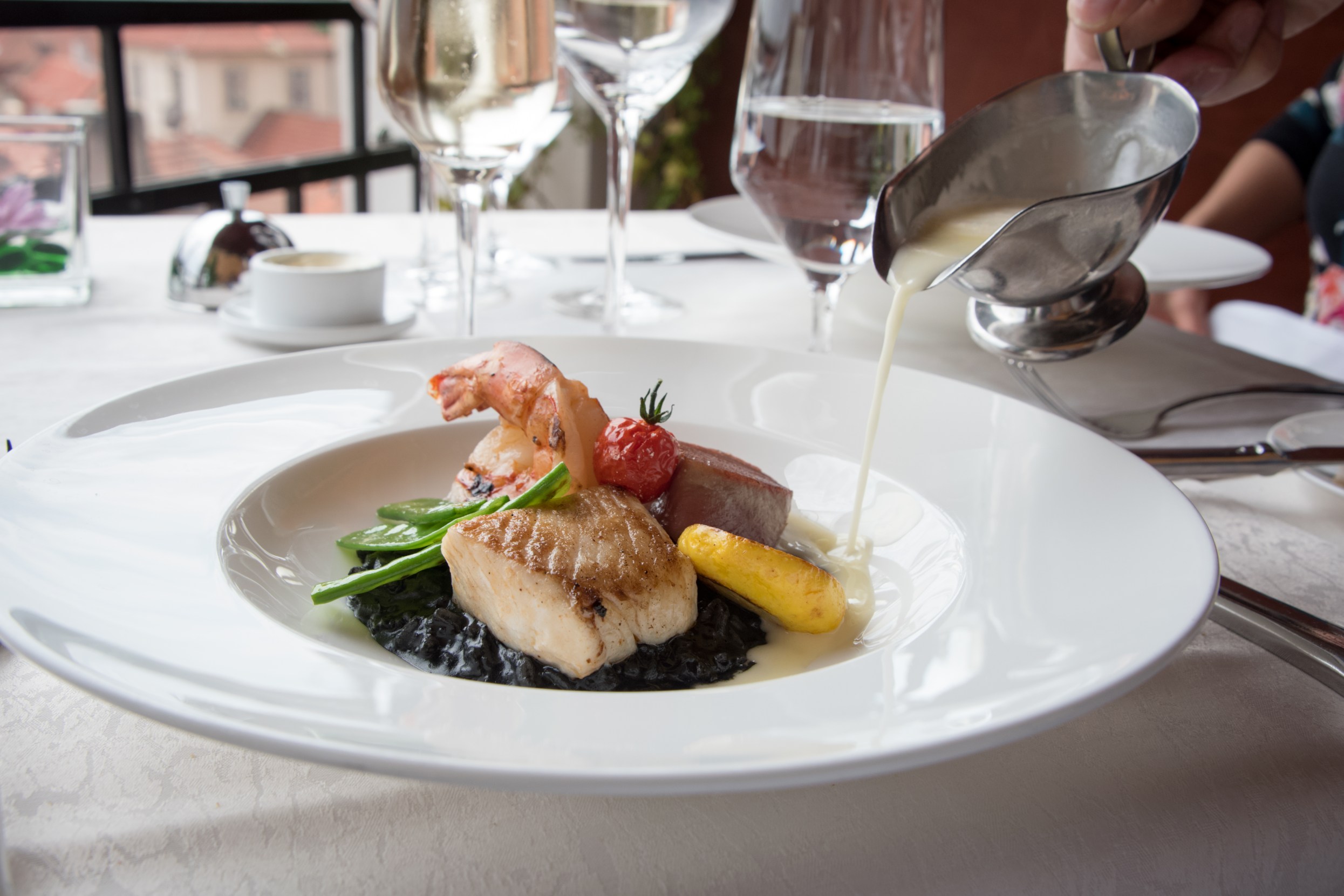 Terasa U Zlaté studně, Prague - Surf & Turf, risotto nero
