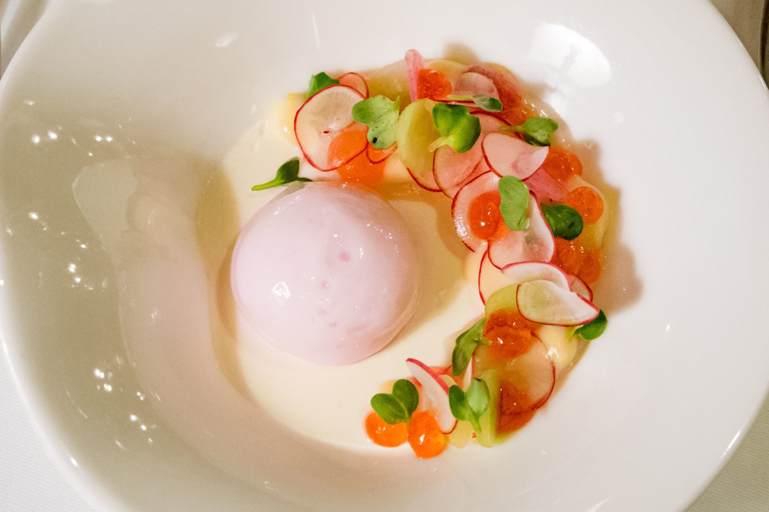 Le Restaurant de l'Hotel, Paris: Carpaccio of Scallops and Radishes