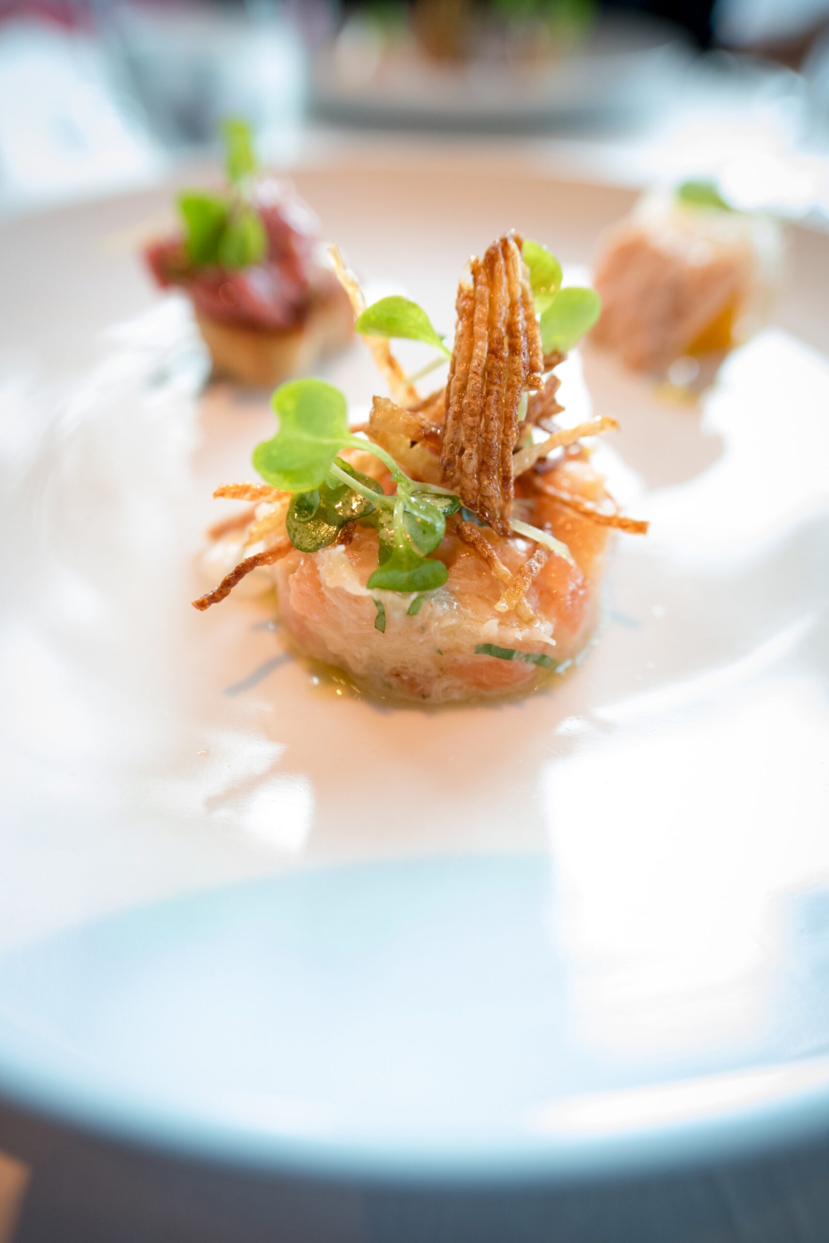 Tandem, restaurant apportez votre vin dans Villeray - Amuse-bouche: tartare de saumons frais et fumé