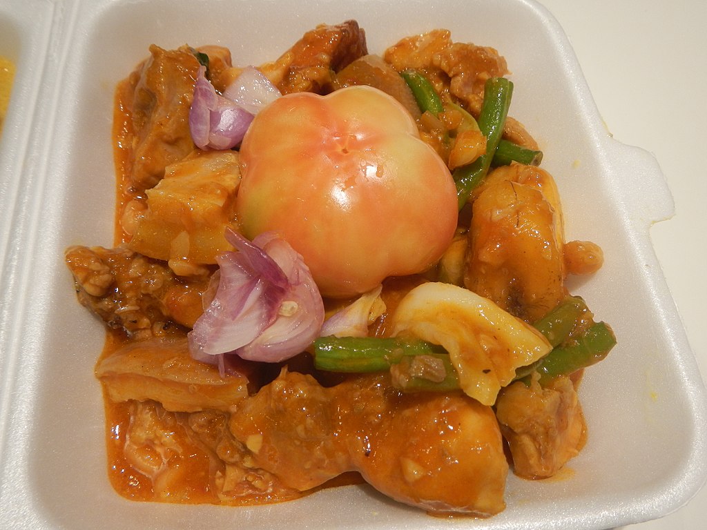 A serving of Filipino Pochero street food in Bulacan
