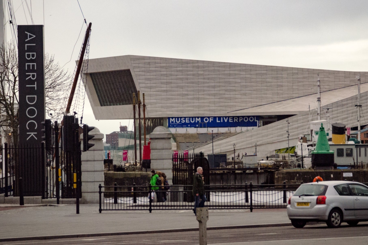 The modern exterior of the Museum of Liverpool