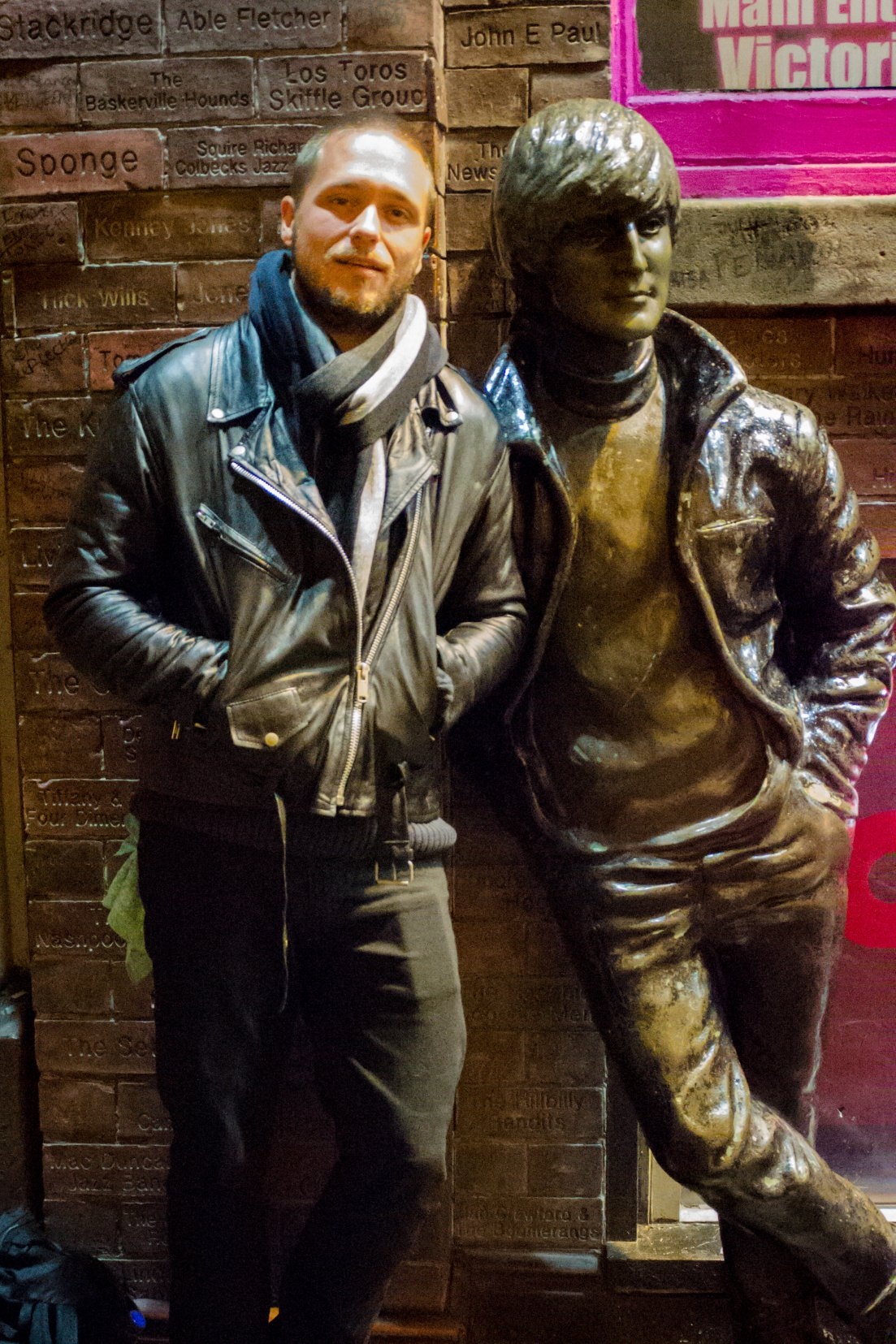 Beatles attractions in Liverpool - Cedric Lizotte and John Lennon’s statue