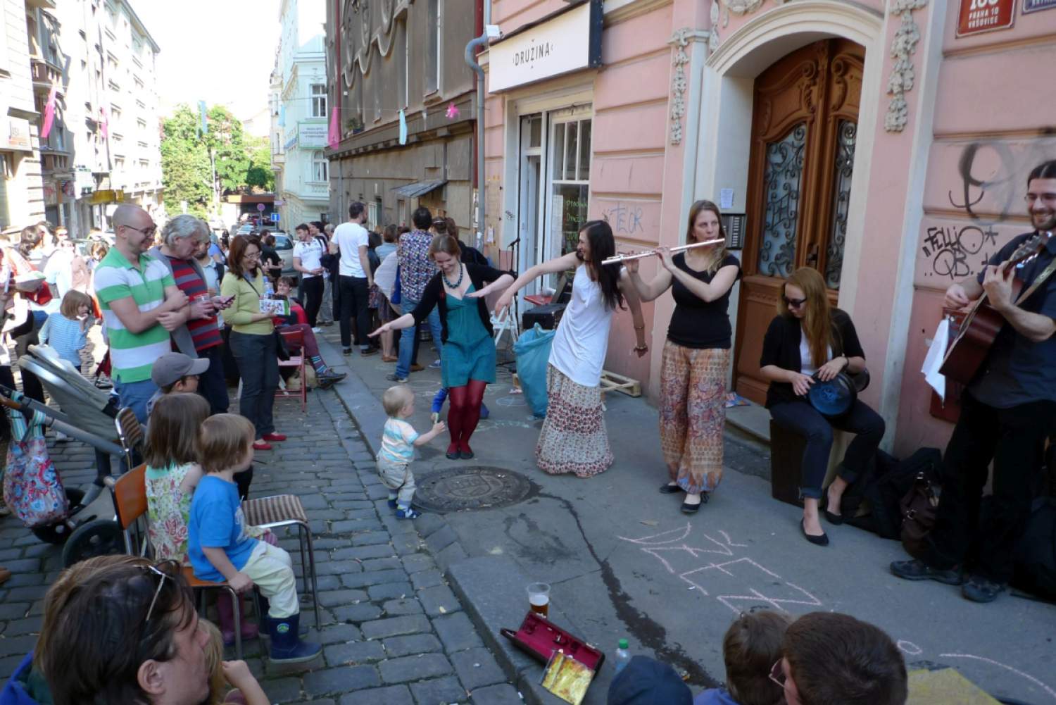The street of Krymska in Prague