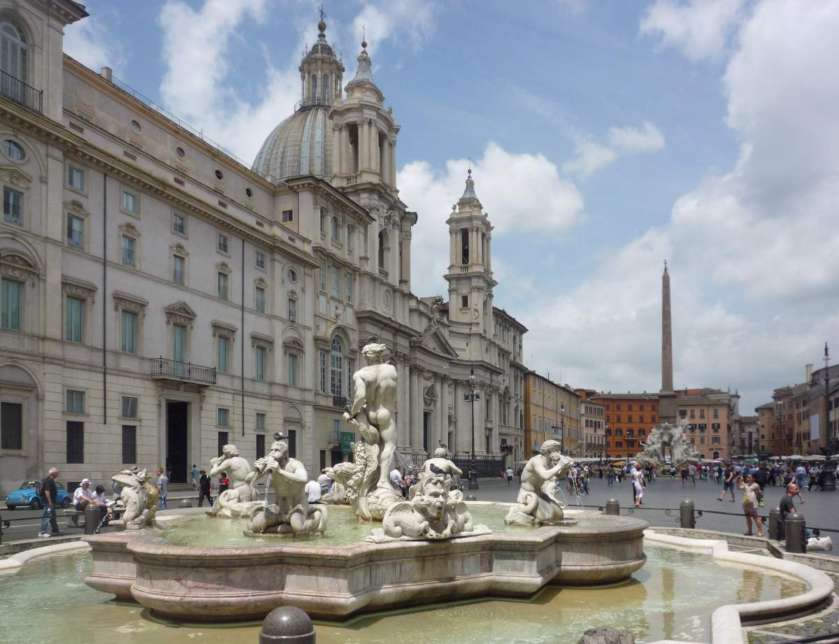 The public square of Piazza Navona in Rome Italy