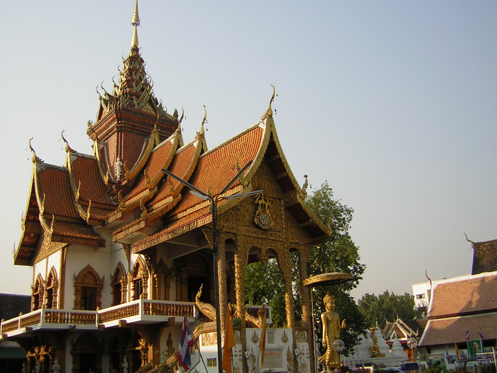 The architecture of the Wat Buppharam Great Viharn in Chiang Mai