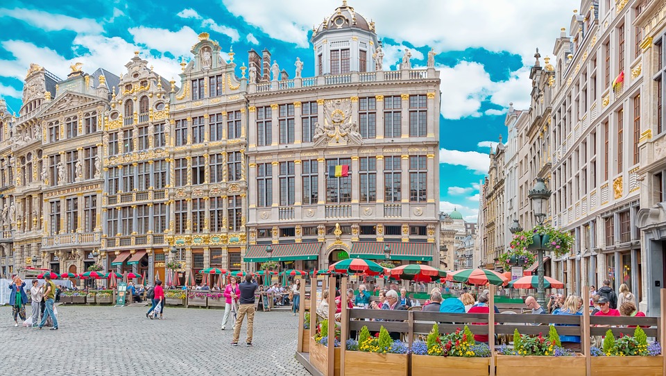 The Grand Place market area in Brussels