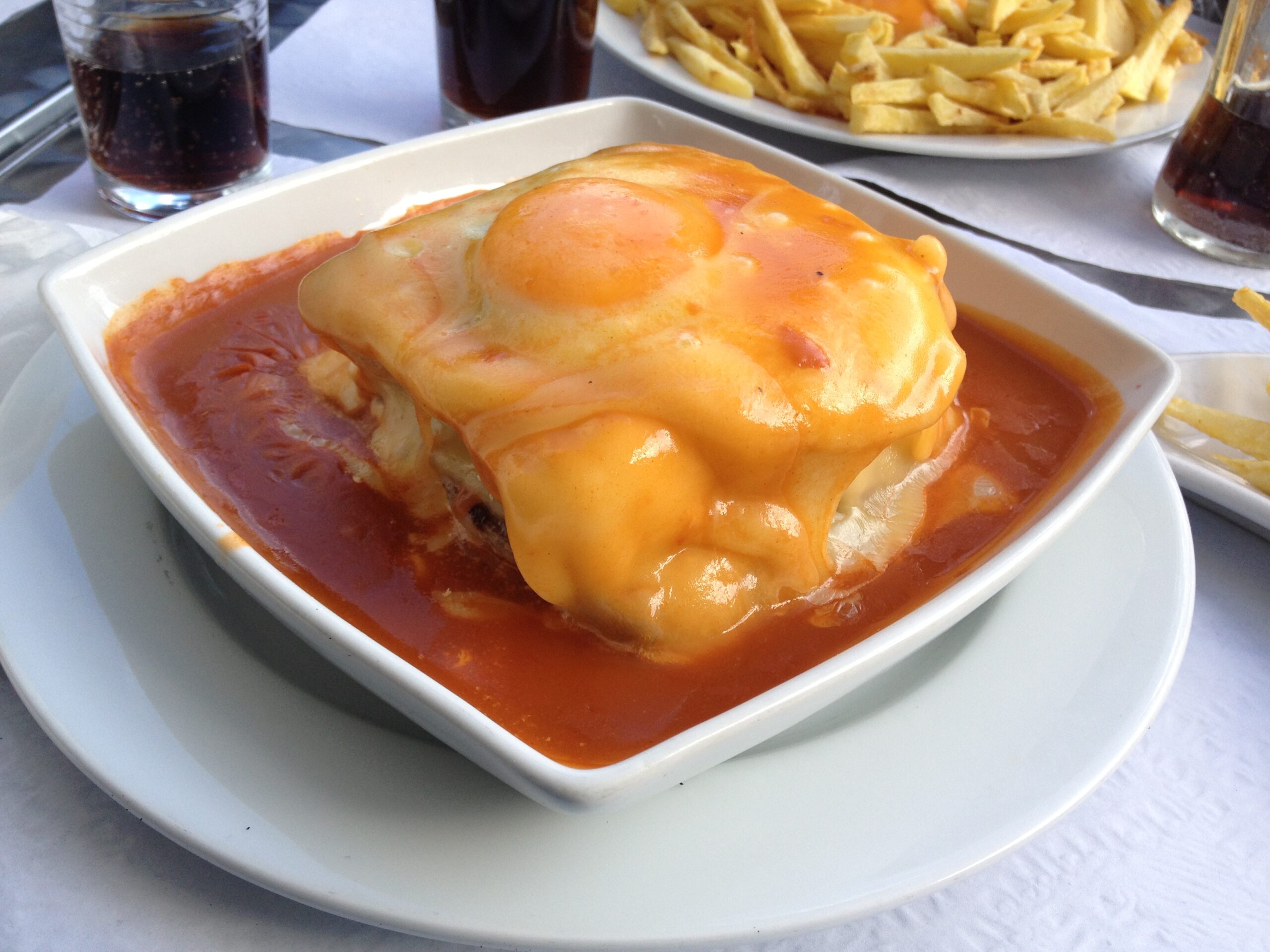 A serving of Francesinha sandwich in Porto