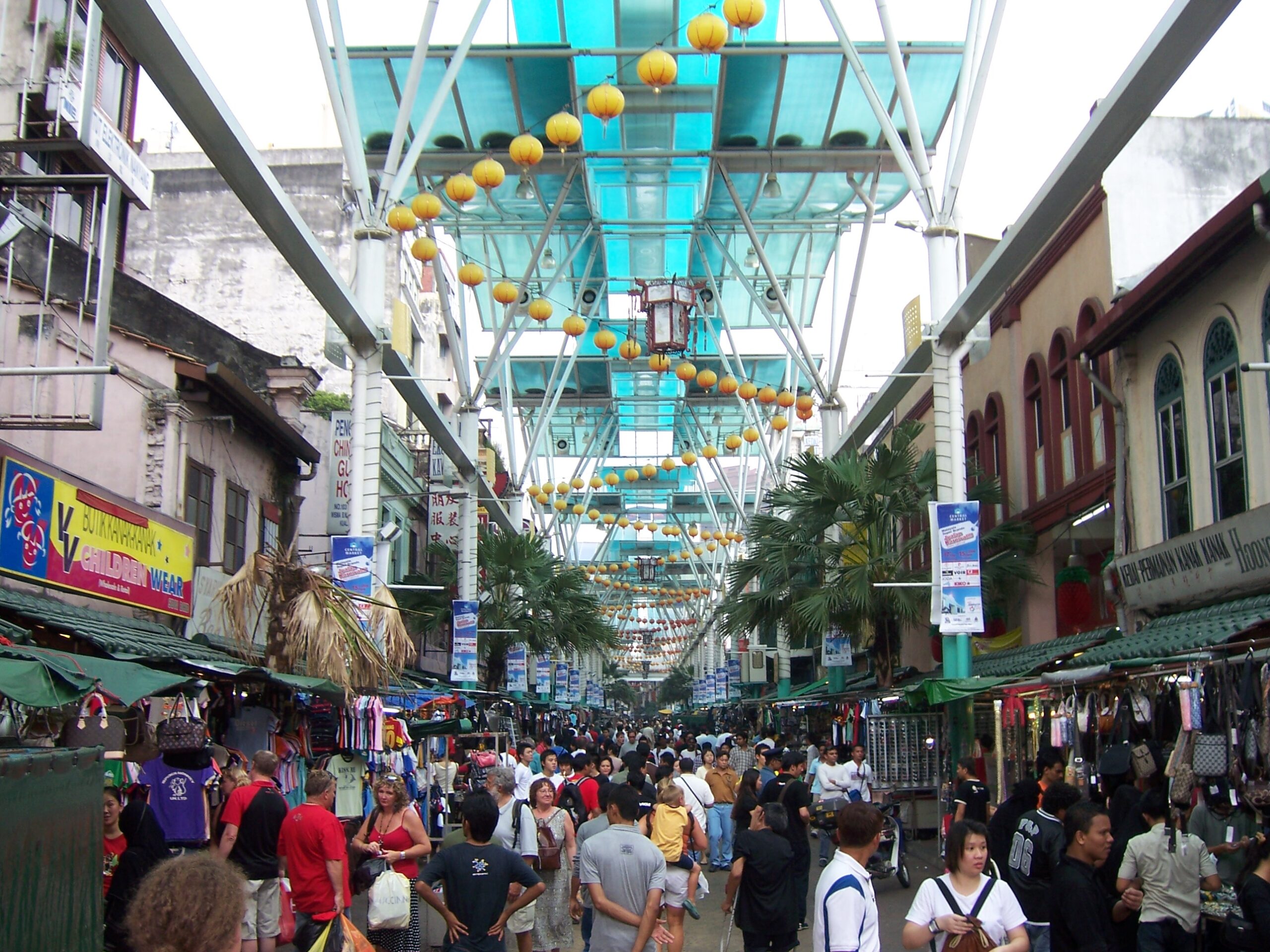 Vendors at a street market in Kuala Lumpur