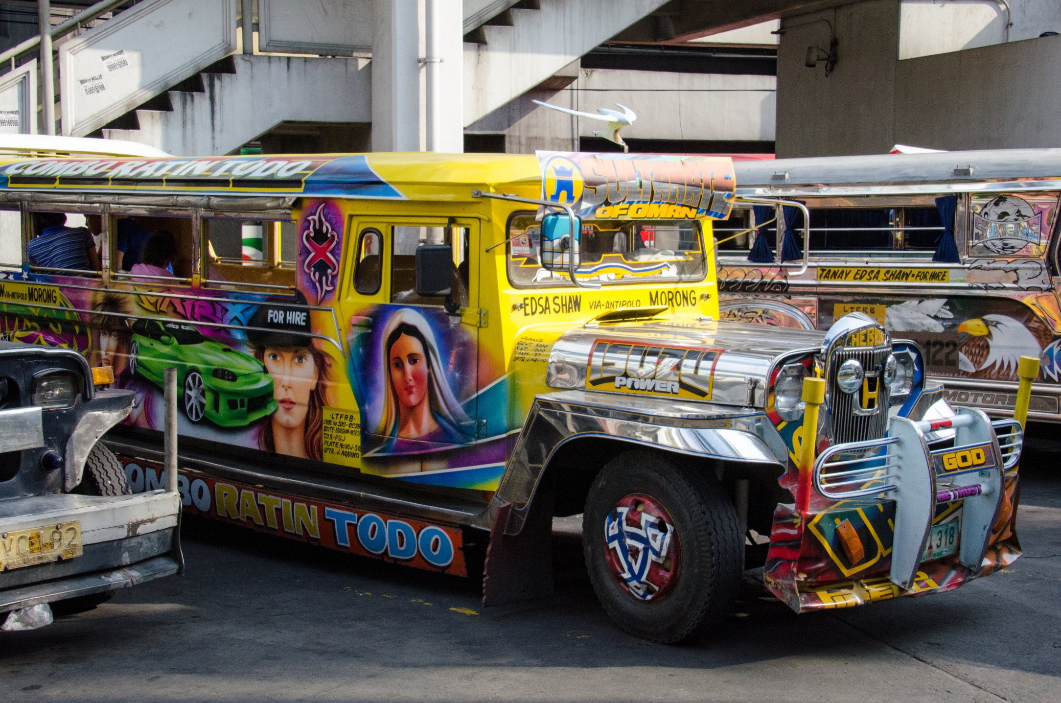 A passenger jeepney transport vehicle in Manila