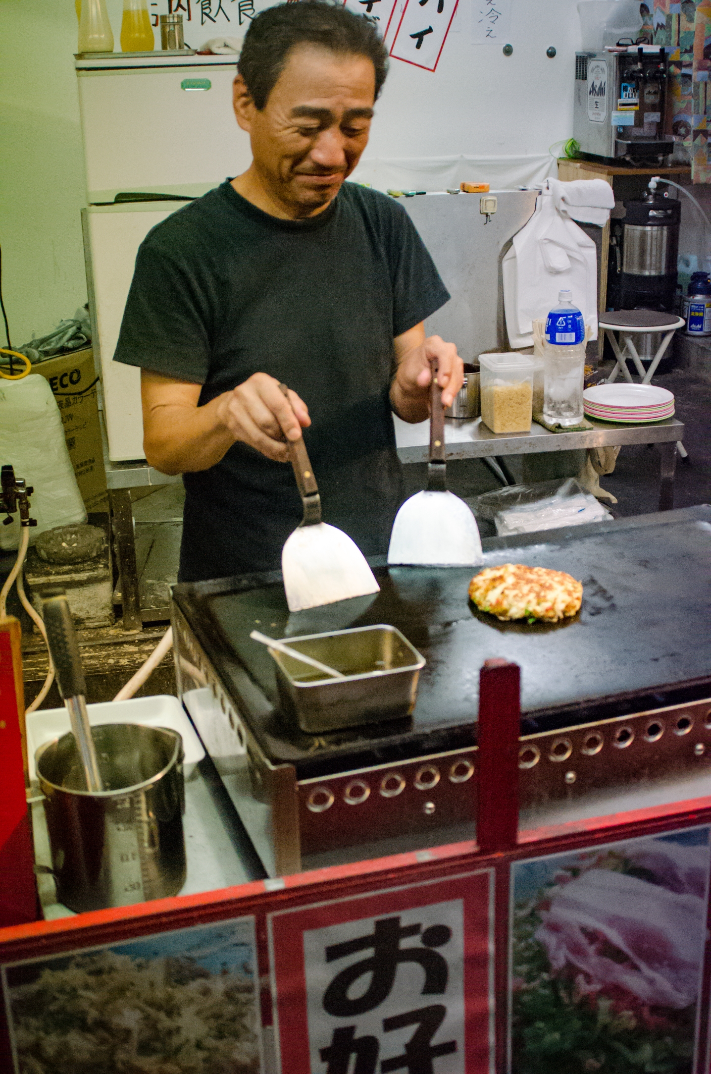 A serving of Japanese okonomiyaki prepared in Oaxaca