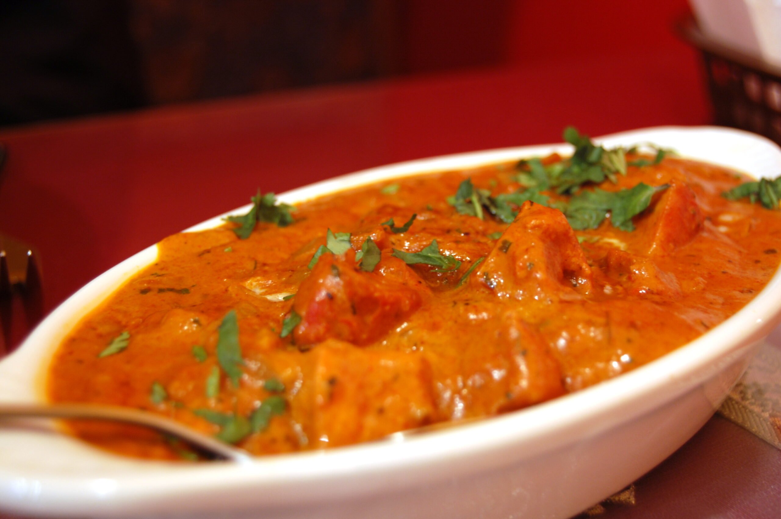 A dish of butter chicken makhani