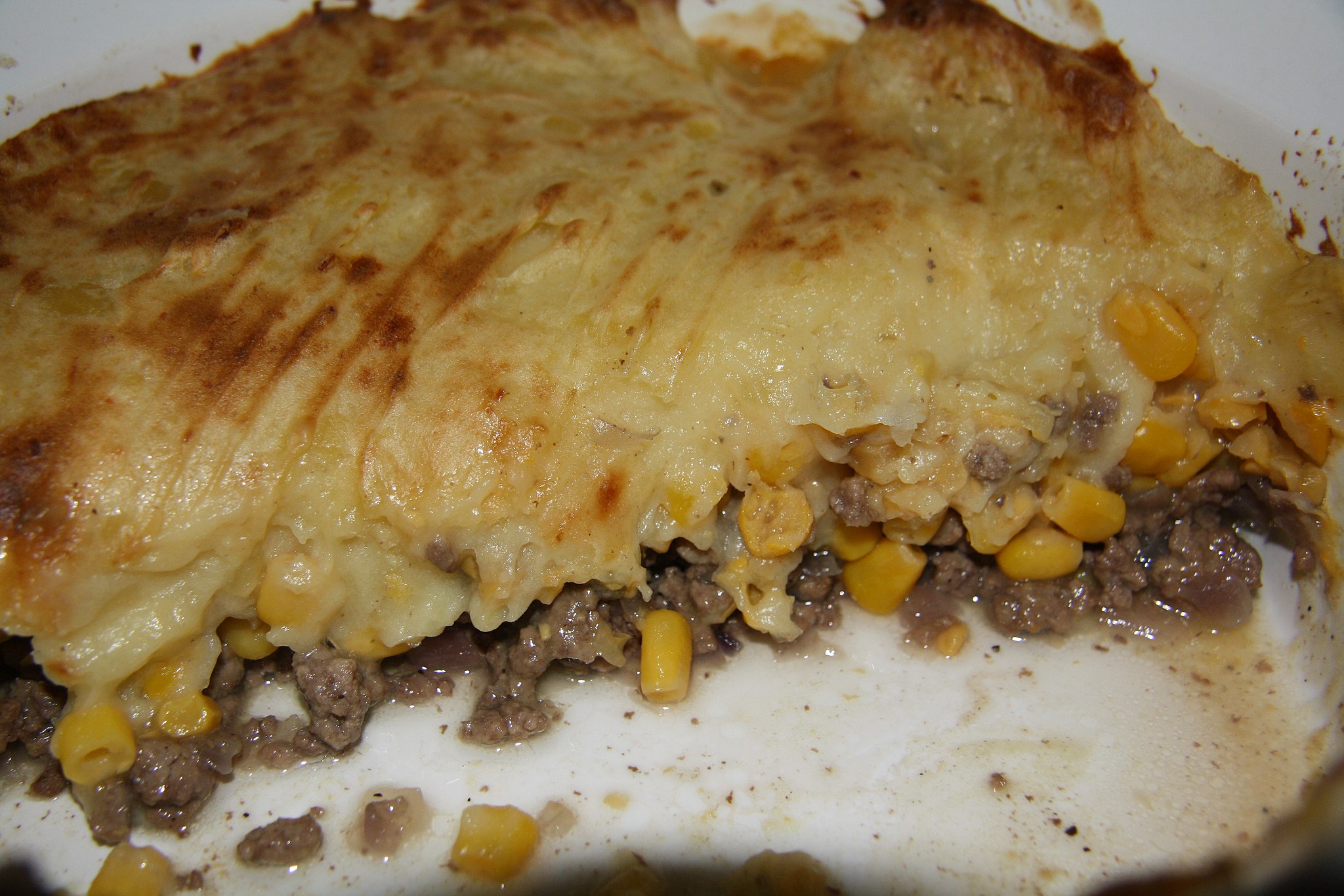 A slice of baked Pate Chinois