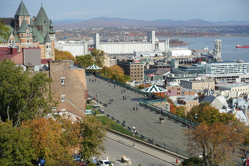 Dufferin Terrace viewed from the Citadel in Québec City - photo by Guilhem Vellut under CC BY 2.0