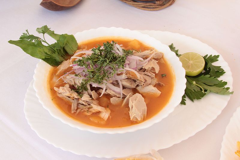 Andrew Zimmern Bizarre Foods Delicious Destinations Quito Encebollado - photo by Ministerio de Turismo Ecuador under CC-BY-SA-2.0