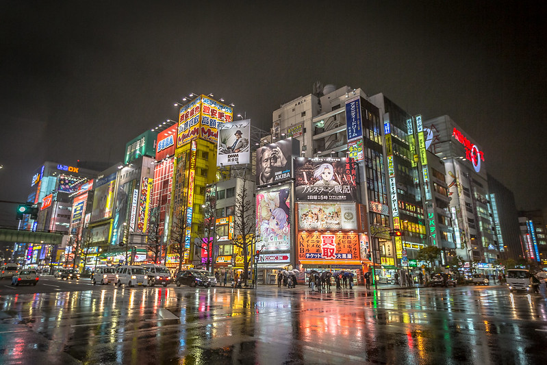 Akihabara District at Night - photo by IQRemix under CC BY-SA 2.0