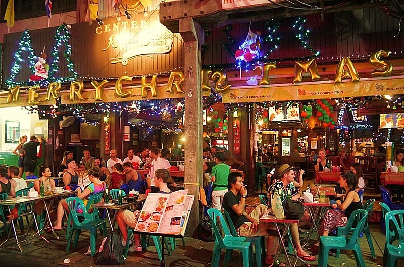Khao San Road at night - photo by Kate Ewing under CC BY 2.0