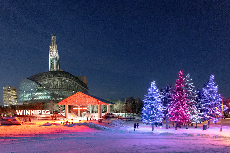 Skaters on the trail at the Arctic Glacier Winter Park at The Forks, Winnipeg, Canada - photo by Lorie Shaull under CC BY-SA 2.0