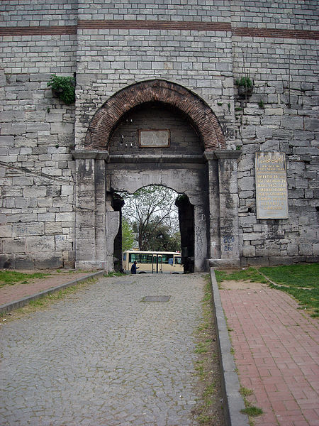 Gate of Charisius in the Edirnekapı portion of the Theodosian Walls - photo by Szoszv under CC-BY-SA-3.0