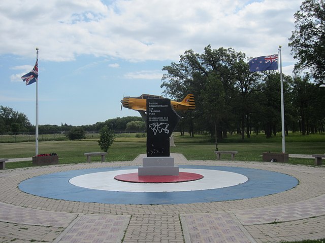memorial garden for British Commonwealth Air Training Plan at the Air Force Heritage Park - photo by Wtshymanski under CC-BY-SA-4.0