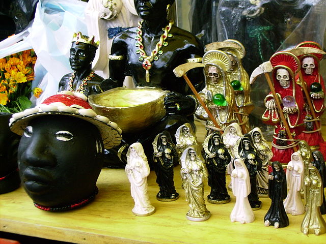 occult pieces on display at Mercado de Sonora in Mexico City - photo by Maurice Marcellin under CC BY-SA 3.0, 2.5, 2.0, 1.0