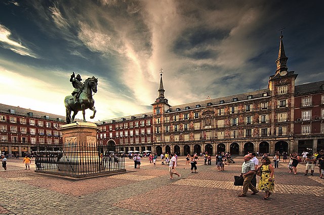 historical sites in madrid - Plaza Mayor - photo by CanBea87 under CC BY-SA 4.0