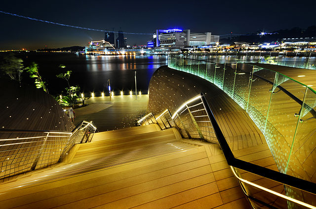 view from the upper deck of the Sentosa Boardwalk - photo by William Cho under CC-BY-SA-2.0