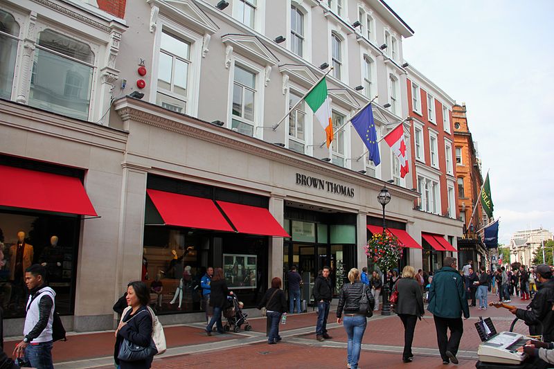 Brown Thomas department store, Grafton Street in Dublin, Ireland - photo by J.-H. Janßen under GFDL and CC-BY-SA-3.0,2.5,2.0,1.0