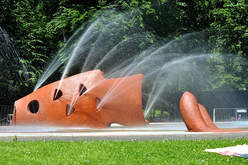 The children's splash pad at Waldspielpark Scheerwald - photo by Frank Murmann under GFDL and CC BY 3.0