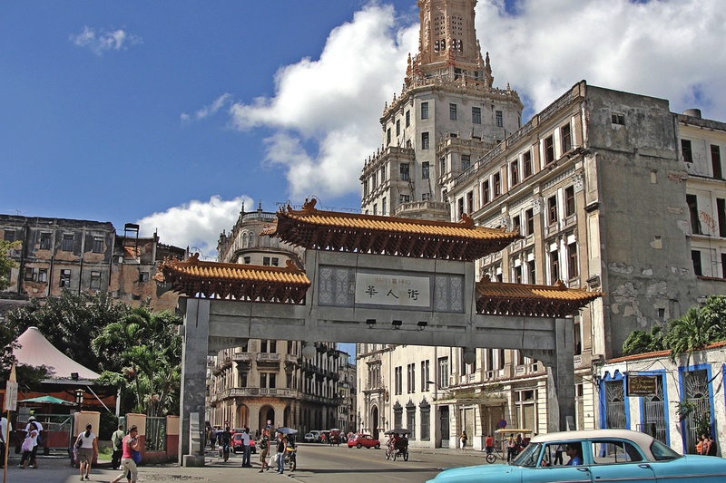 Chinatown gate in Havana, Cuba - photo by Abdecoral under CC0 / Public Domain