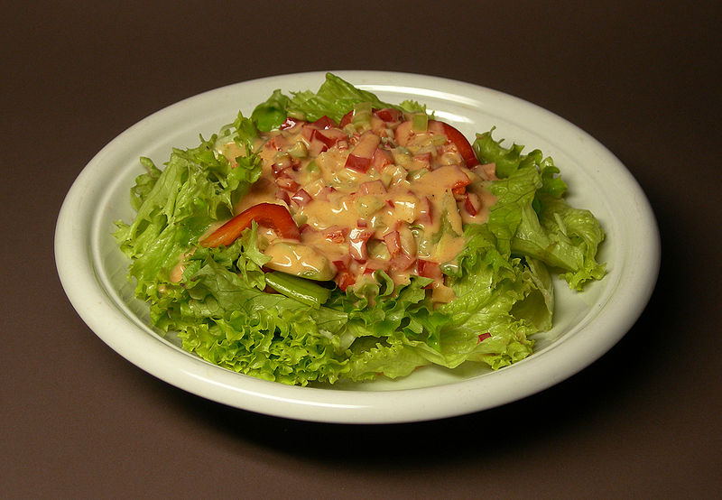 Anthony Bourdain Charleston - Green Salad with Thousand Island Dressing - photo by Rainer Z ... under GFDL and CC-BY-SA-3.0,2.5,2.0,1.0