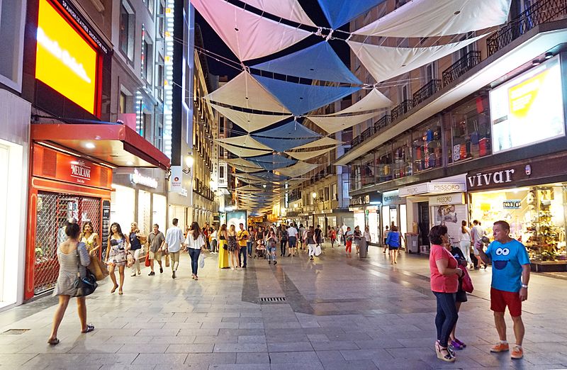 best shopping in Madrid - Calle Preciados in Madrid, Spain - photo by Tiia Monto under CC-BY-SA-3.0