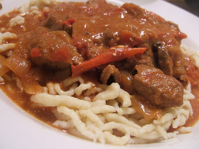 Spicy Pork Goulash on Spätzle - photo by WordRidden under CC BY 2.0