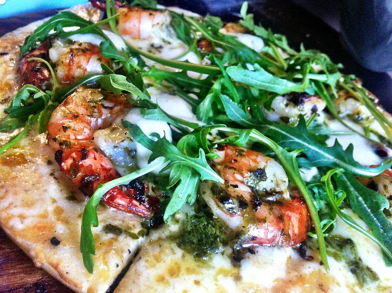 Pizza with prawns - photo by Katherine Lim under CC BY 2.0