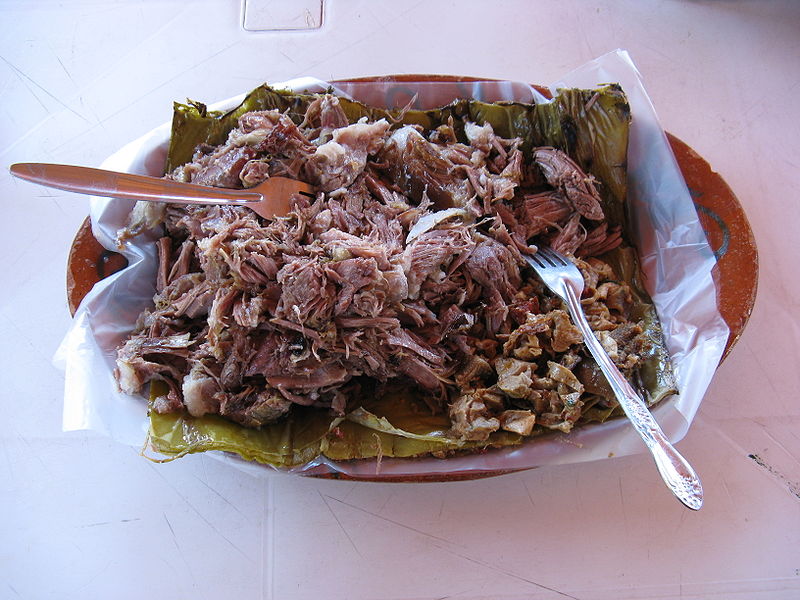 Anthony Bourdain Mexico City - A plate of Barbacoa - photo by Elton Rodriguez under CC-BY-SA-3.0 and GFDL