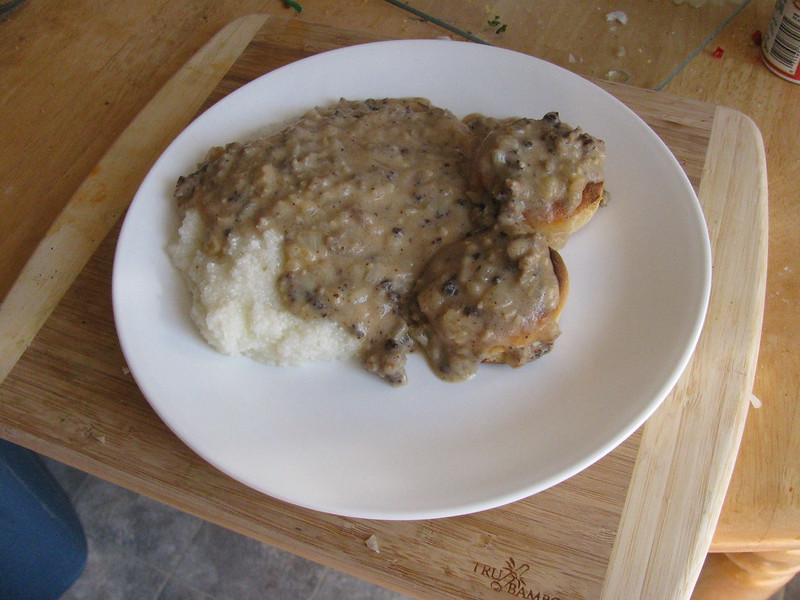 The Layover Miami - Biscuits, Grits and Sausage Gravy - photo by Rick Gutleber under CC BY 2.0