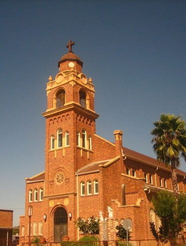 Our Lady of Guadalupe Catholic Church in Laredo, TX - photo by Billy Hathorn at en.wikipedia under CC-BY-SA-3.0-migrated, GFDL, and CC-BY-SA-2.5,2.0,1.0