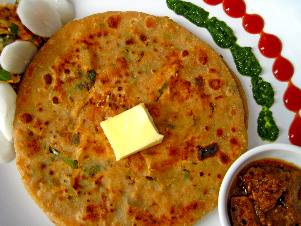 Mooli Paratha - photo by Soniya Goyal under CC BY-SA 2.0