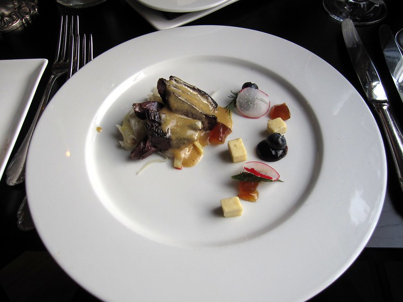 Anthony Bourdain Iceland - lightly smoked puffin, white cabbage, malt & appelsín jelly, blue cheese sauce - photo by (rinse) under CC BY-ND 2.0