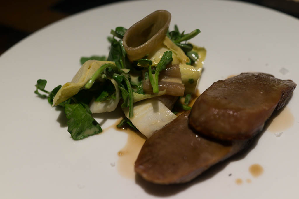 Veal tongue, watercress, and pickled onion - photo by Charles Haynes under CC BY-SA 2.0